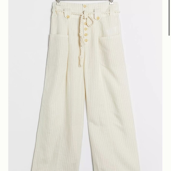 NWT Anthro Sammie Striped Paperbag- Waist Pants - Picture 2 of 10